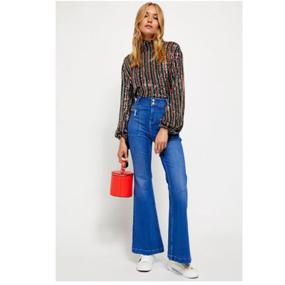 🎁 FREE People Layla Flared Leg Jeans - Picture 3 of 15